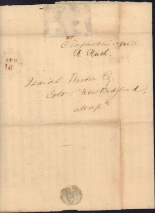 Richard Rush Madisons Attorney General Signed Frank Sending Military Form