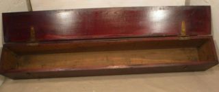 Vintage Antique Long Wooden Box W/nice Rustic Patina Look & Hinged Lid