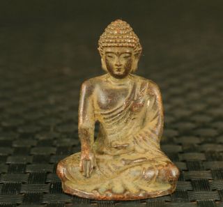 Chinese Old Bronze Casting Buddha Statue Collectable Blessing Table Decoration