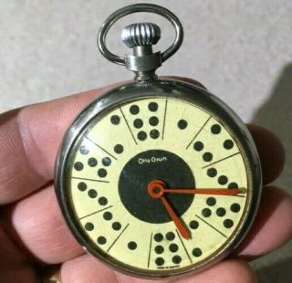 Extremely Rare OTTO GRUN Gambling Dice Wind - up Pocket Watch - Great LOOK 2