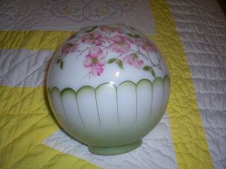 Gone With The Wind Globe Lamp Shade Hand Painted Pink Dogwood Flowers