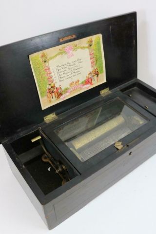 Antique Cylinder Music Box Restore Clock Work 6 Air