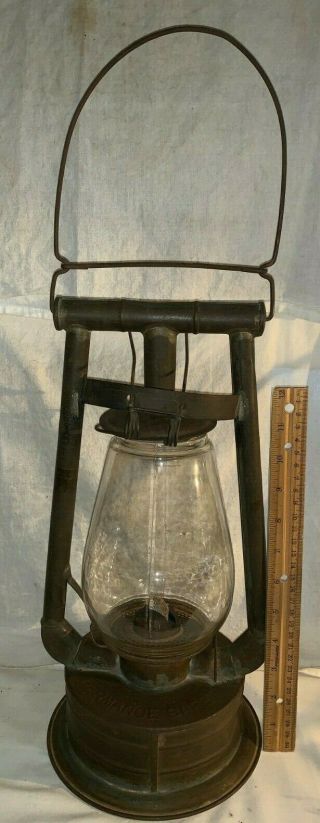 Antique Hermance Safety Kerosene Lantern Vintage Early Lighting Barn Lamp Old