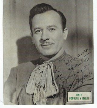 Mexican Idol,  Singer,  Actor Pedro Infante,  Rare Autographed Photo.  La Havana 1952