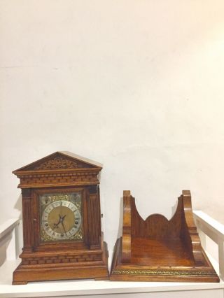 Antique W&H Carved Oak Cased 5 Gongs Clock On Wall Bracket C1890. 2
