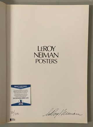 Leroy Neiman Signed Posters Book Autographed Auto 34/500 Beckett Bas