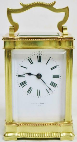 Antique French 8 Day Bronze Ormolu Decoration Timepiece Carriage Clock