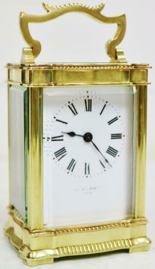 Antique French 8 Day Bronze Ormolu Decoration Timepiece Carriage Clock 2
