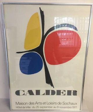 Vintage 1971 Alexander Calder Lithograph Gallery Advertising Posterp
