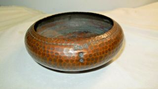 Vintage Arts & Crafts Roycroft Style Hammer Copper Bowl