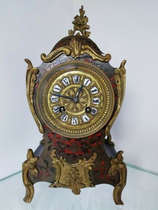 Antique 19th Century French Boulle Mantel Clock 1878