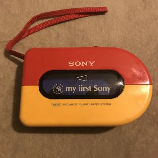 My First Sony Walkman Cassette Tape Player Wm - 3300 Red Yellow & Blue Vintage -