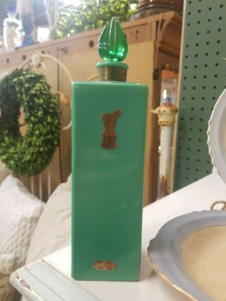 Antique 1920s Green Jadeite Perfume Bottle Narcisse France