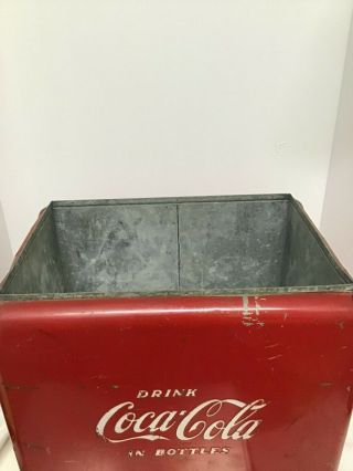Vintage Early 1950 ' s Red Drink Coca Cola Metal Cooler 3