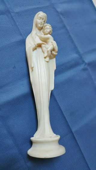 Statue Of Virgin Mary Holding Infant Jesus 9 - 3/4 " High Made In Italy Good