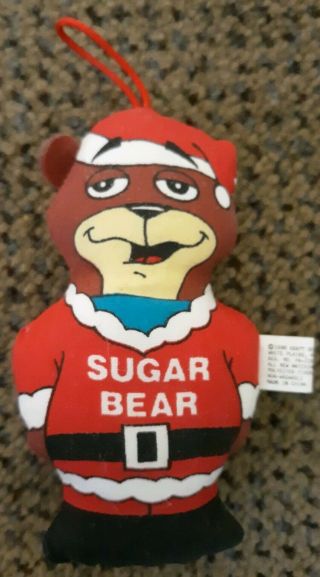 Vintage Sugar Bear Christmas Ornament Sugar Smacks Cereal 1990 Plush 23