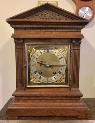 Winterhalder & Hoffmeier Oak Ting Tang Bracket Clock
