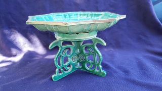 Antique Tin Glaze Faience Pottery Vase Or Dish With Stand Chinese