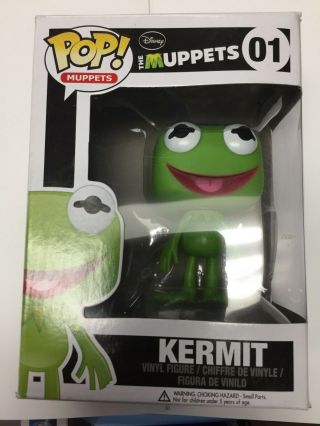 Funko Pop Disney Jim Henson Muppets Kermit The Frog 01 Vaulted - Rare
