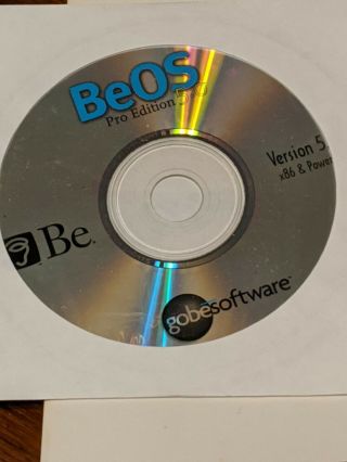 RARE Vintage BeOS Pro Edition 5.  0 Operating System Disk and User ' s Guide 2