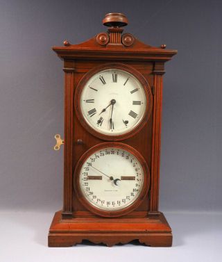 Antique Seth Thomas " Parlor Calendar No.  6 " Model Double Dial Perpetual Clock
