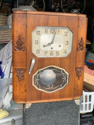 1930s French Veritable Westminster Art Deco Chiming Wall Clock