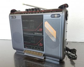 Vintage Emerson Ctr947 Portable Dual Cassette Am Fm Stereo