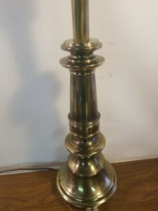 Vintage Stiffel Oval Brass Buffet Table Lamp With 3 - Way Light 28 