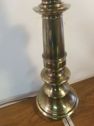 Vintage Stiffel Oval Brass Buffet Table Lamp With 3 - Way Light 28 