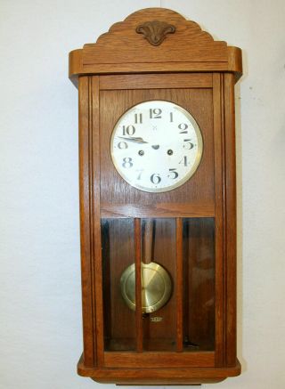 Antique Wall Clock Chime Clock Regulator 1920th Century Pfeilkreutz
