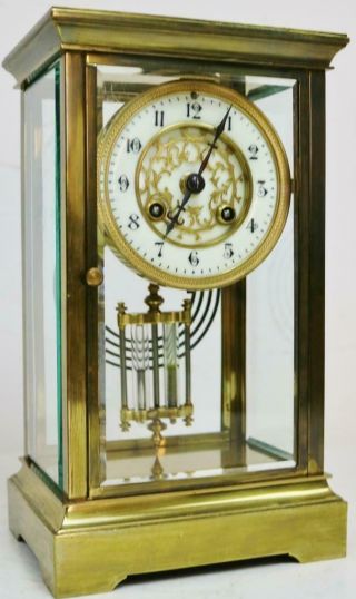 Stunning Antique French 8 Day Striking 4 Glass Regulator Table Mantel Clock