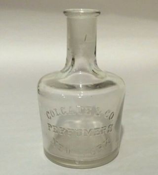 1866 Colgate & Co Perfumers York Antique Clear Glass Embossed Perfume Bottle