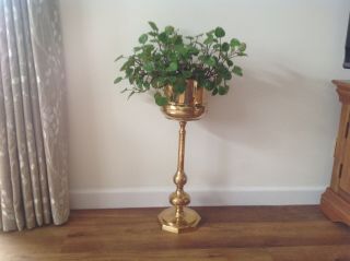 Vintage Brass Plant Stand/jardiniere 62cm Tall