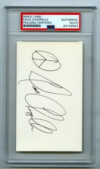 Comedian Dave Chappelle Signed Autograph Index Card Psa Certified