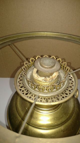 Vintage Bradley & Hubbard Brass Oil Lamp 2