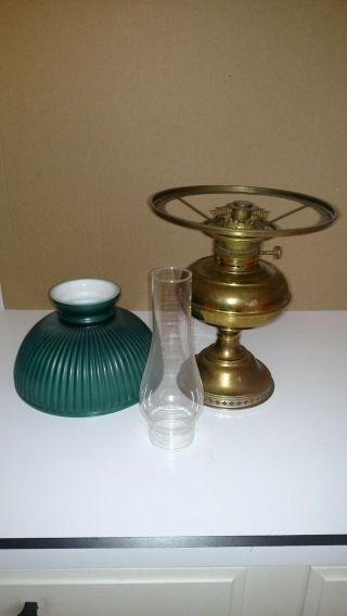 Vintage Bradley & Hubbard Brass Oil Lamp 3