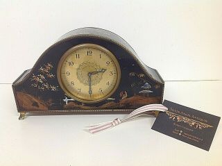 Art - Deco Lacquered Chinoiserie Mantle Clock Circa 1930 