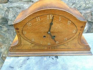 1930’s Art Deco Inlaid Walnut Mantle Clock