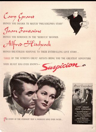 1941 Vintage Movie Ad Alfred Hitchcock 