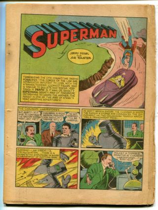 Action Comics 39 Coverless 0.  5 Dc 1941 Superman Zatara Congo Bill Mr America