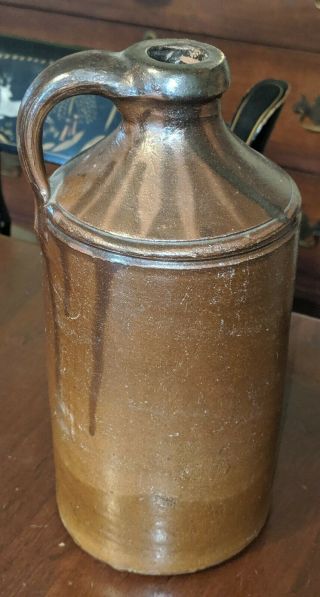 Antique American Stoneware Bottle Form Jug 19th Century 2