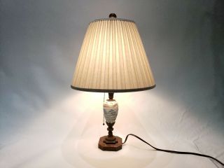 Antique Art Glass Lamp,  Pulled Feather & String,  Durand/quezal,