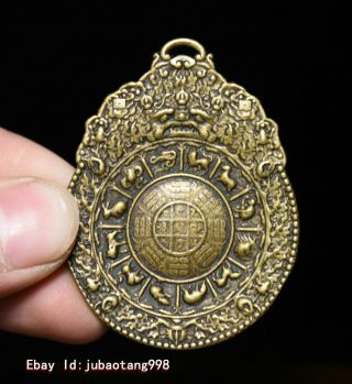Collect Tibet Buddhism Copper Bronze Sidpaho Protective Talisman Charts Pendant