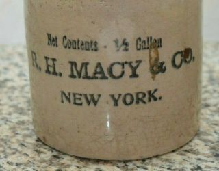 R H MACY York Stoneware 1/2 Gallon Jug 8.  5 Inch 2
