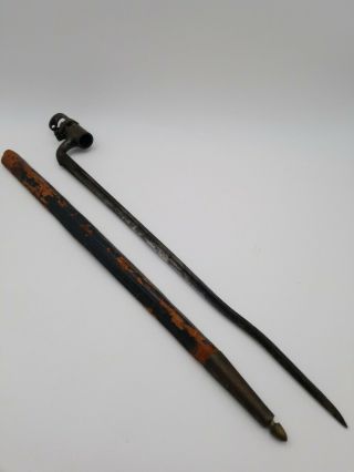 Antique British/united Kingdom Martini - Enfield Socket Bayonet Scabbard Military