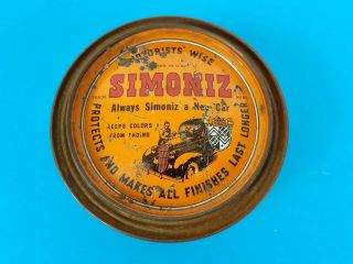 Vintage Simoniz Car Polish Tin Can Great For Display