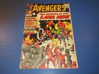 Avengers 5 Silver Age Hulk Lava Men Wow Centerfold Detached