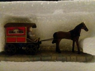 Partylite Village Horse Drawn Candle Shoppe Delivery Wagon Figurine
