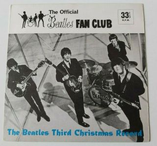 The Beatles Third Christmas Record Fan Club Only 7 " Flexi - Disc