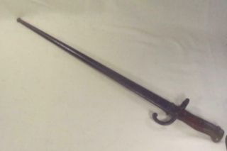 Antique Ww1 1878 French Military M1874 Gras Rifle Bayonet Sword W/ Scabbard